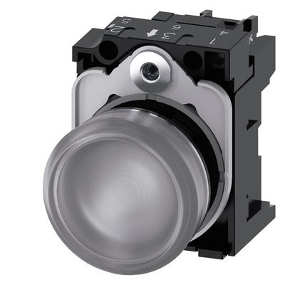 Glatte Linse Flush 24V AC/DC PLC 3SU1152-6AA70-1AA0 SIRIUS ACT Metall glänzendes Pilotlicht