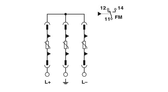VAL-MS-CN 1000DC-PV/2 V-FM Überspannungsschutz des Typs 2 Nummer der Stange 2 2801311