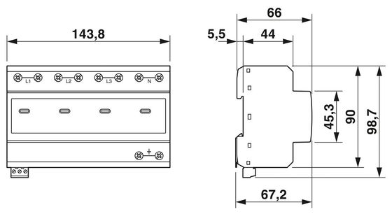 VAL-ME 2801559 385/100-3S-FM Typ 2 Überspannungsschutz mit 2 Polen 5-250V AC 125V AC UL