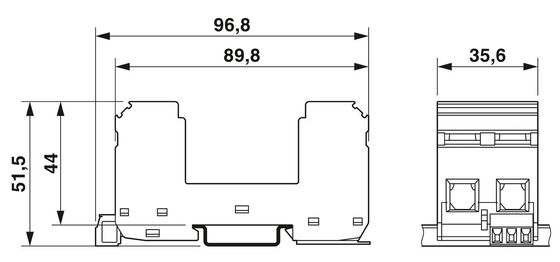 VAL-MS/2 0-BE/FM Überspannungsschutzbasis für 5V Wechselstrom... 250V Wechselstrom