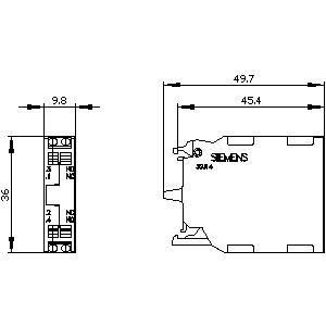 Vorstehende Montage 1NO1NC PLC 3SU1400-1AA10-3FA0 SIRIUS ACT Kontaktmodul mit Terminal