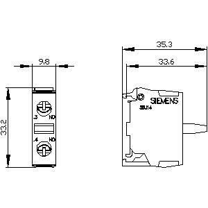 1NO Schraubterminal PLC 3SU1400-2AA10-1BA0 SIRIUS ACT Kontaktmodul zur Basismontage