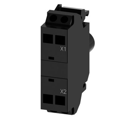 Frontmontage des SIRIUS ACT-LED-Moduls mit Federgerät 3SU1401-1BB60-3AA0