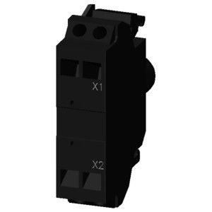 Frontmontage des SIRIUS ACT-LED-Moduls mit Federgerät 3SU1401-1BB60-3AA0