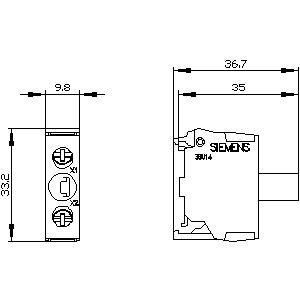 PLC 3SU1401-2BB40-1AA0 SIRIUS ACT LED-Modul mit Basismontage und Schraubterminal