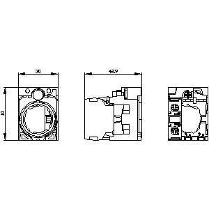 PLC 3SU1500-1AA10-1BA0 Kunststoff 3 Plätze A-Schraubterminal 1NO SIRIUS ACT Halter und Modul