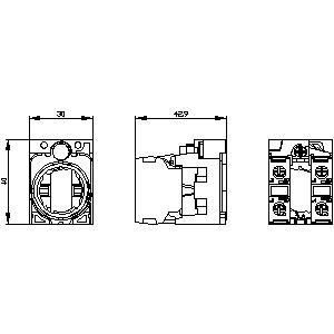 3 Plätze A SIRIUS ACT Halter und Modul Kunststoff 2NO Schraubterminal 3SU1500-1AA10-1NA0