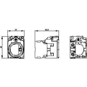 Ein universeller Kunststoff-Metallhalter für das SIRIUS ACT-Modul 3SU1550-1AA10-1BA0 Schraubterminal