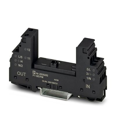 1 Pol 2839282 PT PT-BE/FM Überspannungsschutzbasis Typ 3 mit Nennspannung