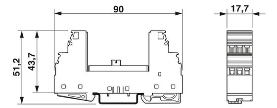 1 Pol 2839282 PT PT-BE/FM Überspannungsschutzbasis Typ 3 mit Nennspannung