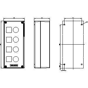 4 Befehlspunkte SIRIUS ACT Gehäuse für Oberflächen-PLC 3SU1804-0AA00-0AB1 aus Kunststoff