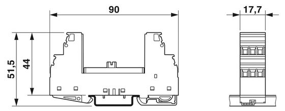 2856142 PT 2X1 F-BE Überspannungsschutzbasis innerhalb von 1 Pol und 24 V Wechselstrom-Nennspannung
