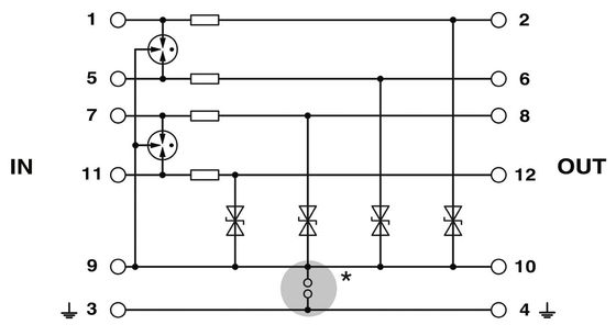 2858014 PT 4X1-48DC-ST Überspannungsschutzstecker für 48 V Gleichspannung in Industrieanwendungen