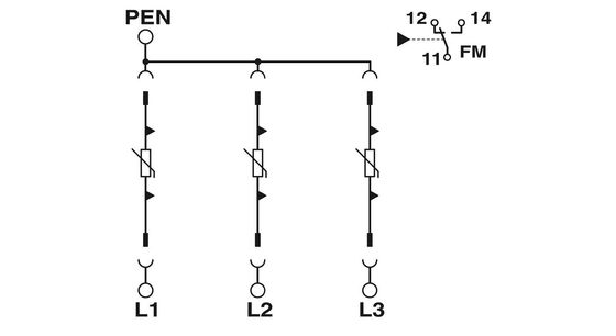 2905339 VAL-SEC-T2-3C-350-FM Phoenix Kontakt Typ 2 Überspannungsschutz mit 5V-250V Wechselstrom