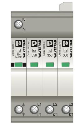 4 Pole 2905345 VAL-SEC-T2-3S-350 Überspannungsschutz des Typs 2 für 5V AC bis 250V AC und 125V DC 200mA DC
