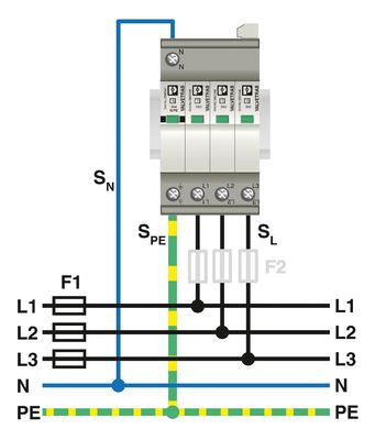 4 Pole 2905345 VAL-SEC-T2-3S-350 Überspannungsschutz des Typs 2 für 5V AC bis 250V AC und 125V DC 200mA DC