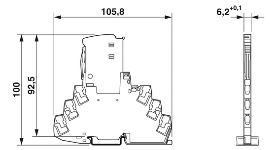 TTC-6P-2-HC-M-24DC-PT-I Überspannungsschutz mit 2 Polen und Nennspannung von 24 V Gleichspannung