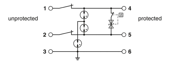 12V Gleichspannungsschutz TTC-6P-3-HF-M-2P-PT-I zum Schutz vor elektrischen Überspannungen