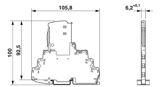 12 V Gleichspannungsüberspannungsschutz TTC-6P-3-HF-F-M-12DC-UT-I mit 2 Polen