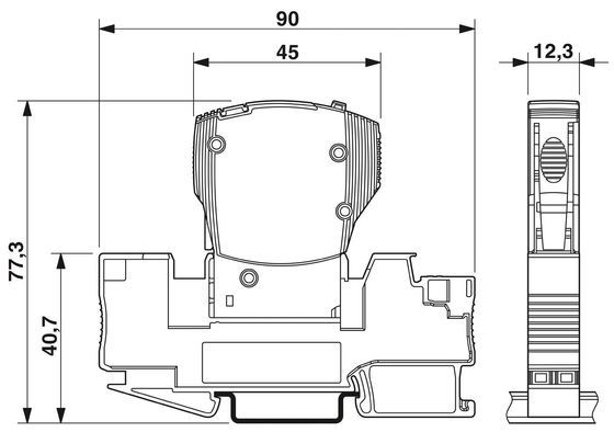 Phoenix-Kontakt TM1 6A F1 P Wärmemagnetische Vorrichtung Schaltkreisbrecher 50V Gleichstrom 5 Pole