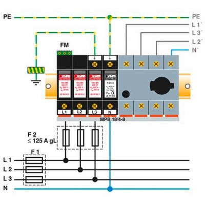2858564 VAL-MS 320/3 1 Phoenix-Kontakt Typ 2 Überspannungsschutz 4 Pole 230 V Wechselstrom