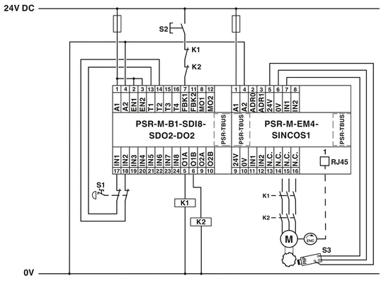 Spannungsrelais PSR-M-EM7-SINCOS2-PI Erweiterungsmodul mit Schutz des Kupplungsrelais