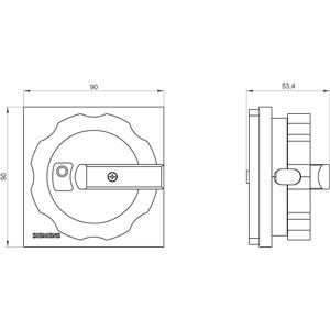 PLC 3LD9284-1B Rotationsbetriebsmechanismus-Selektorschalter Schwarz Vierloch-Frontmontage