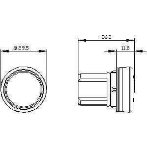 Siemens 3SU1001-6AA20-0AA0 SIRIUS ACT Pilotlicht in rotem Kunststoff mit glatter Linse
