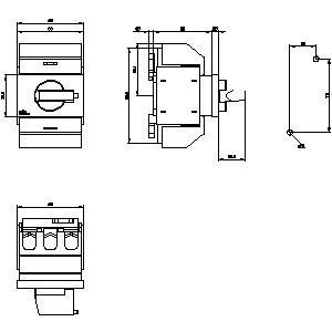 Siemens 3KD0232-2KG20-3 Schaltschalter mit Frontbetrieb 3 Pole Ti-Grau