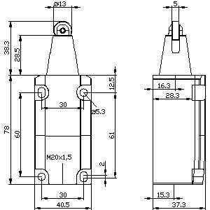 Schalter für die Position von Stahlrollen für Schwerlastanwendungen Siemens 3SE5112-0CD02