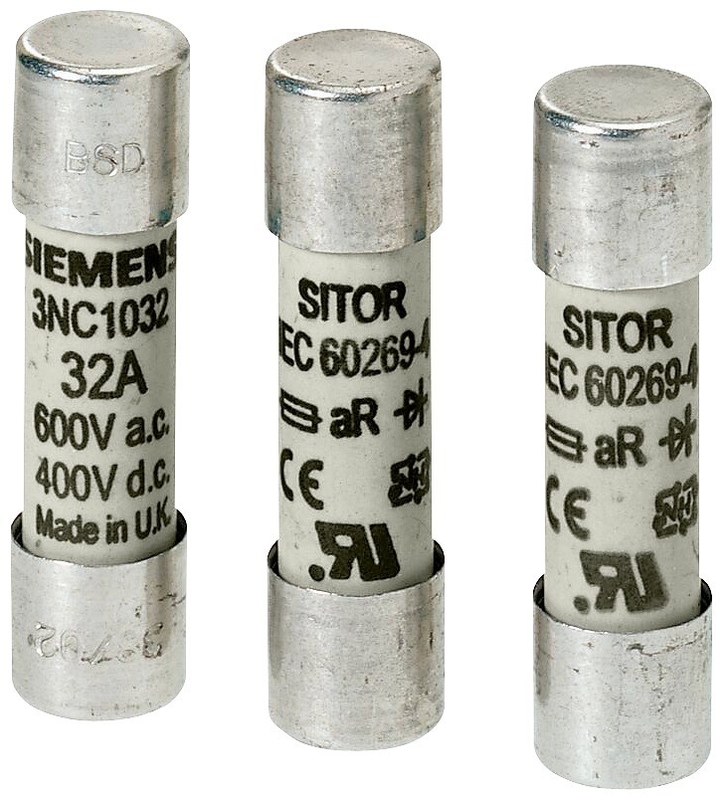 3NC1008 15A 600VAC/700VDC aR 10X38mm SITOR Zylindrische Sicherungskette zum Stromschutz