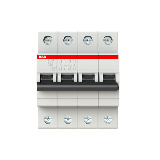 25A BCD Kurve MCB SH204-B25 Miniatur-Schaltungsschalter 4P mit langlebiger Leistung