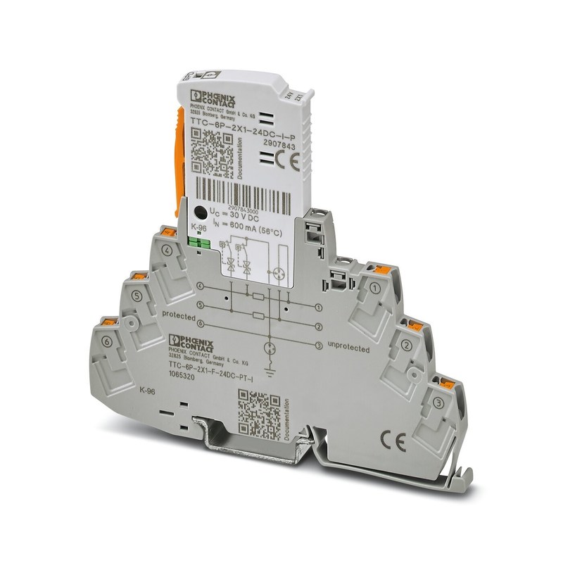 1065320 TTC-6P-2X1-F-24DC-PT-I Phoenix Kontaktüberspannungsschutz 4 Pole Nennstrom 2.5