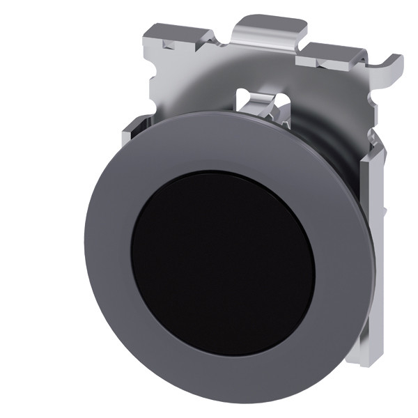 PLC 3SU1060-0JA10-0AA0 Metallmatte Flachknopf ohne Beleuchtung und Bezel Einbauteil Montage Schwarzer SIRIUS ACT Pushbutton