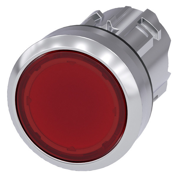 Rotmetall glänzend beleuchtete Flachknopf 3SU1051-0AB20-0AA0 für SIRIUS ACT Pushbutton