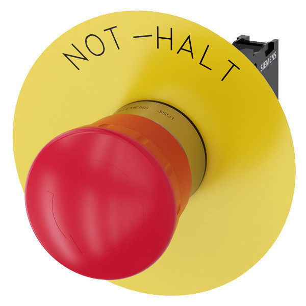 Notfallstop 3SU1150-1HB20-1CH0 Metall glänzender Knopf für SIRIUS ACT vollständige Einheit