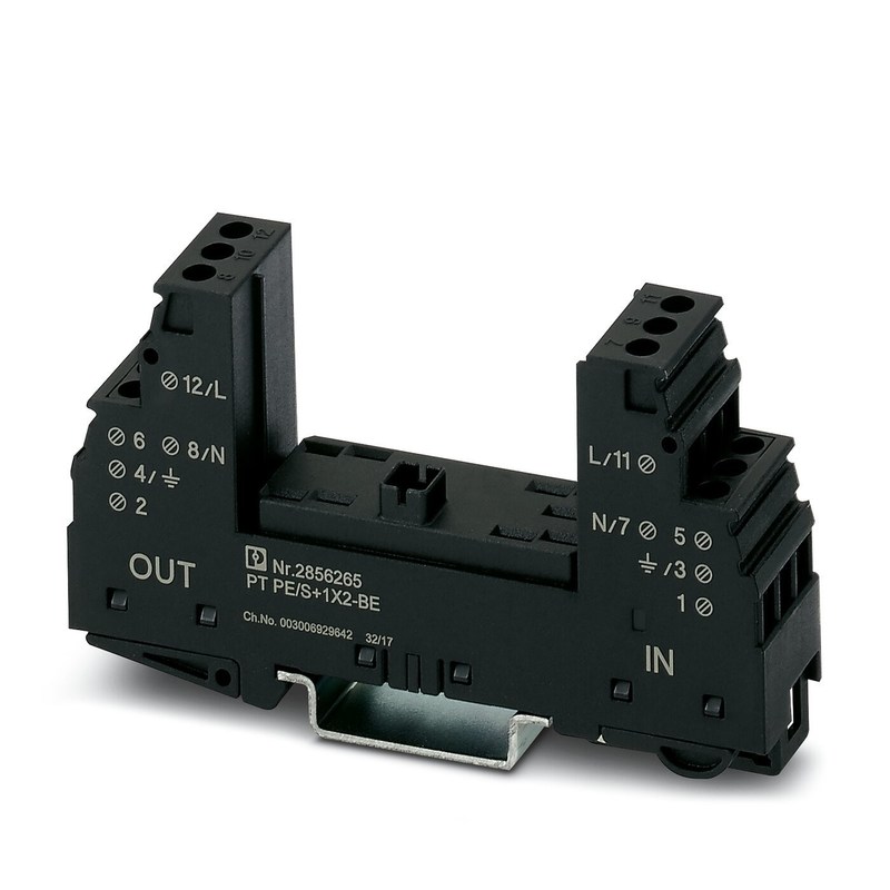 2839224 PT Überspannungsschutzbasis für PE/S 1X2-BE Nennspannung / Nummer des Pols 1
