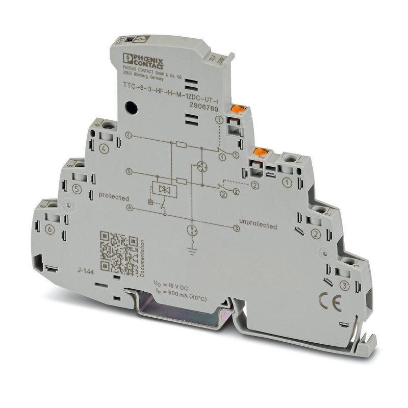 Zahl der Pole 2 TTC-6-3-HF-F-M-12DC-UT-I Überspannungsschutzgerät Nennspannung 24 V Gleichstrom