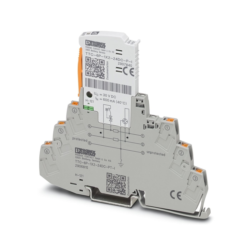 24V Gleichstrom-Zweipolarschutz TTC-6P-1X2-24DC-PT-I für industrielle Anwendungen