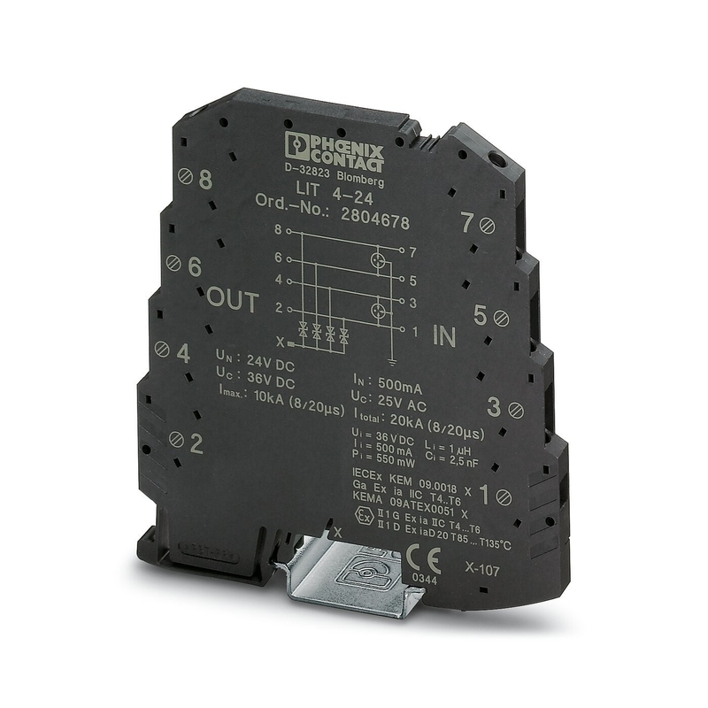 Phoenix Kontaktüberspannungsschutz 2804678 LIT 4-24 für 2 Pole und 24 V Gleichspannung