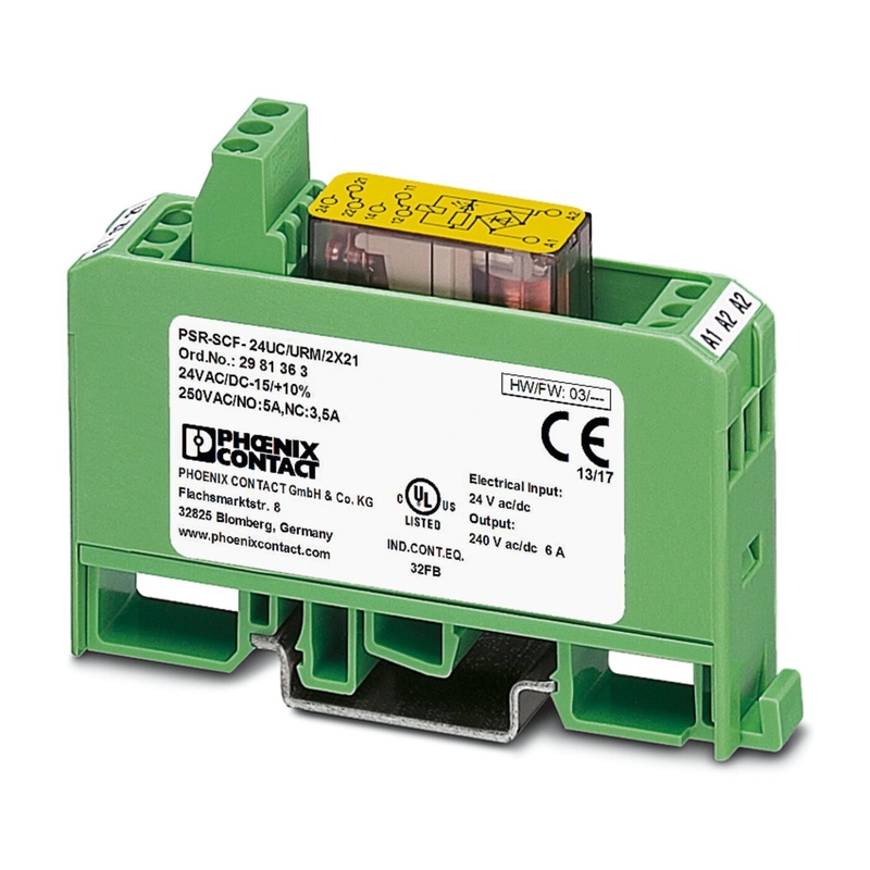 Spannungsrelais 2981363 PSR-SCF- 24UC/URM/2X21 Phoenix-Kontaktkopplungsrelais mit Theorie
