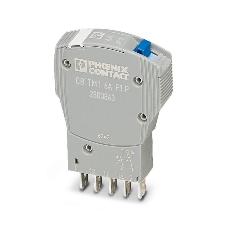 Phoenix-Kontakt TM1 6A F1 P Wärmemagnetische Vorrichtung Schaltkreisbrecher 50V Gleichstrom 5 Pole