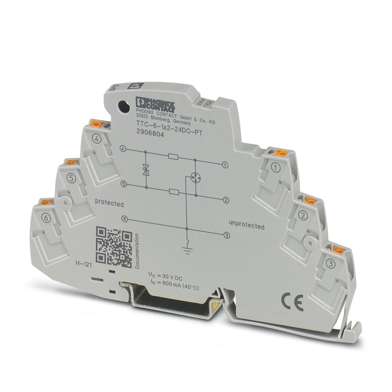 2 Pole Surge Protector TTC-6-1X2-24DC-PT von Phoenix Contact für 24 V Gleichspannung
